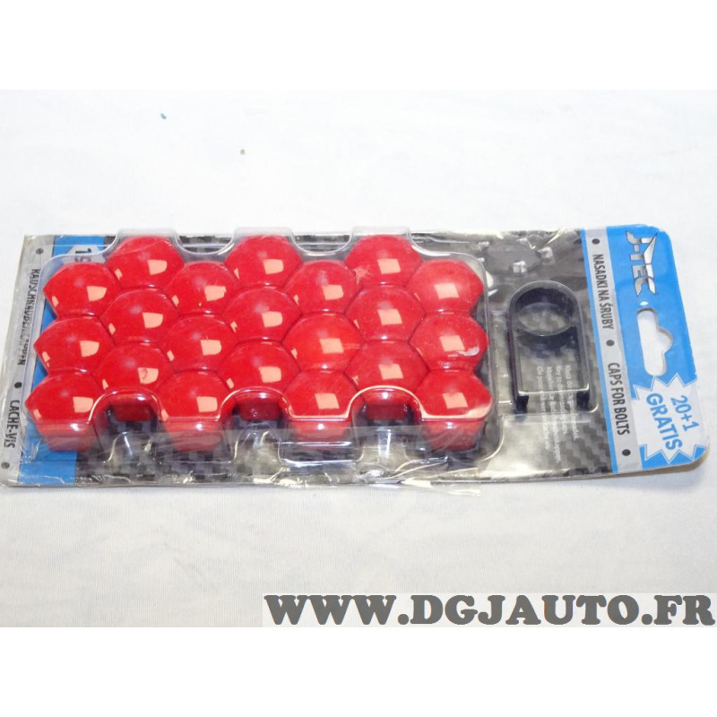 Blister 20 bouchons rouge cache boulon ecrou roue jante 19mm J-tec 30816  2213990 universel, au meilleur prix 3.67 sur DGJAUTO