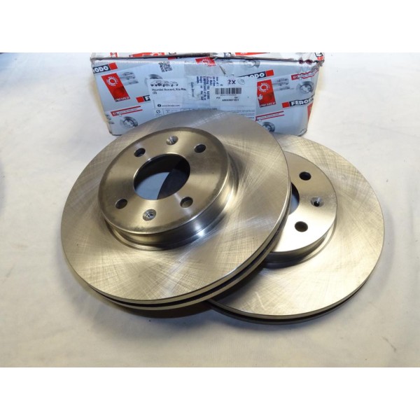Paire disques de frein avant ventilé 256mm diametre Ferodo DDF1603 pour hyundai accent 3 4 III IV RB MC i20  PB GB IB kia rio 2 
