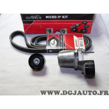 Kit courroie accessoire 6PK1817 + galet tendeur + enrouleur Gates K016DPK1817 pour BMW serie 1 3 X1 E81 E82 E84 E87 E88 E90 E91 