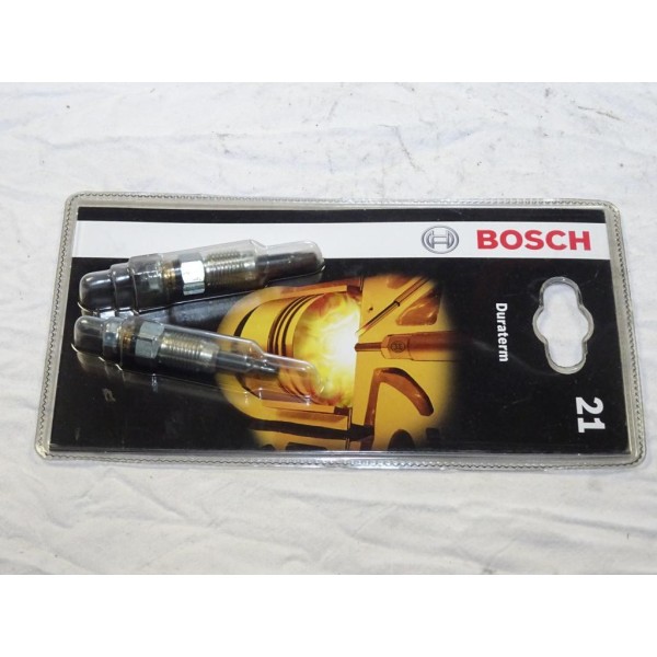 Blister 2 bougies de prechauffe Bosch N°21 0250201941 pour audi 80 90 100 seat cordoba ibiza terra toledo skoda felicia volkswag
