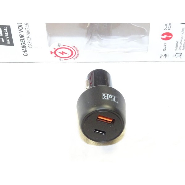 Chargeur prise USB A + USB C prise allume cigare Incar TNB 18001070 Cacturbo 