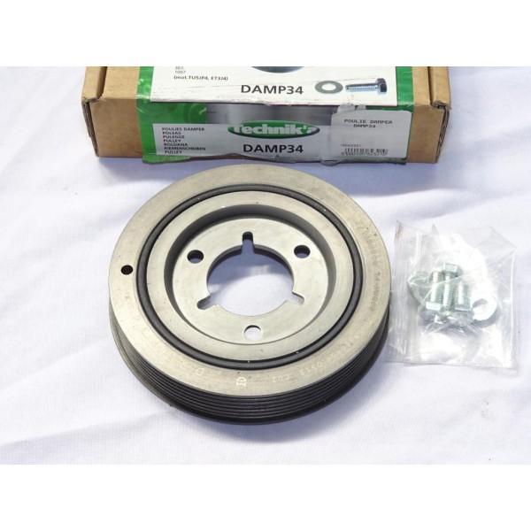 Poulie damper vilebrequin Technik'a DAMP34 pour citroen C2 C3 C4 berlingo nemo xsara peugeot 206 207 307 308 1007 bipper partner