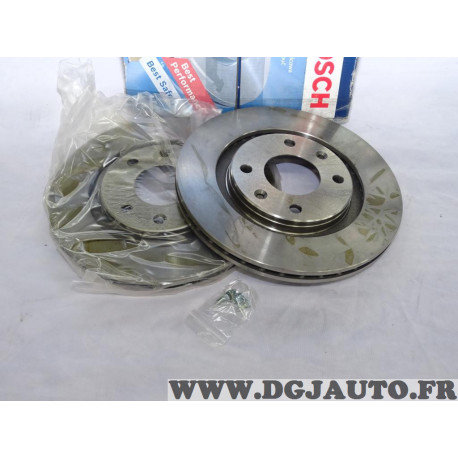 Paire disques de frein avant 266mm diametre ventilé Bosch BD214 0986478268 pour citroen xantia xsara BX ZX peugeot 305 306 405 p