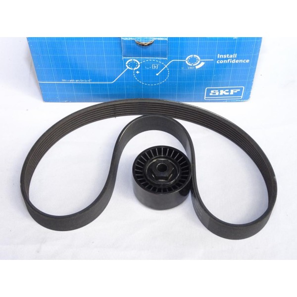 Kit courroie accessoire 7PK880 + galet tendeur SKF VKMA36056 pour renault clio 3 4 III IV modus twingo 2 II wind 1.2 essence 