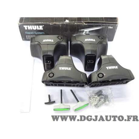 Kit pieds fixation barre de toit rapid system avec système verrouillage à clé Thule 754 754002 
