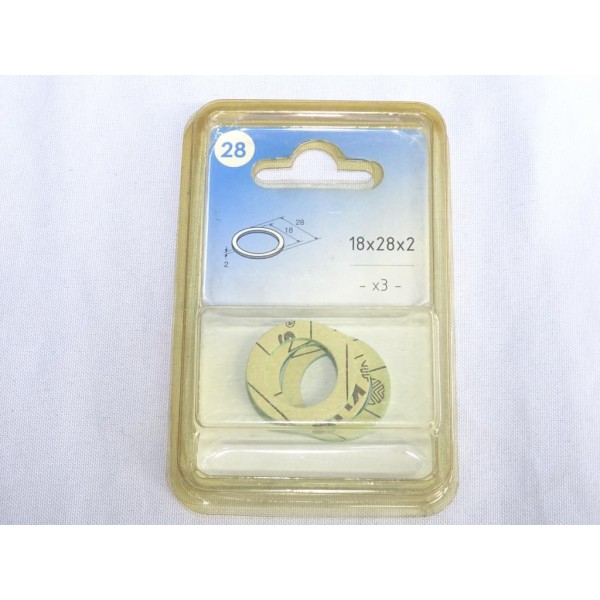 Blister 3 joints bouchon de vidange 18x28x2 norauto N°28 