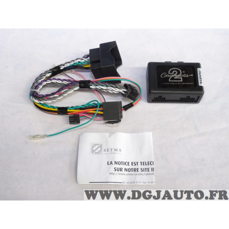 Interface commande au volant fakra et récupération radar recul Setma E11UN00000 E20403 pour citroen C2 C3 C4 dont picasso C5 C8 