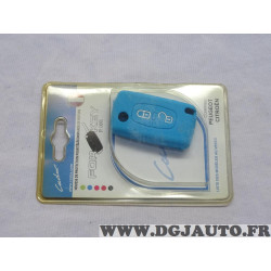 Housse étui bleu coque de clé télécommande 2 boutons Cadox 790002B S-PSA207S pour peugeot 107 1007 partner citroen C1 C2 C3 C4 C