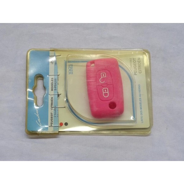 Housse étui rose coque de clé télécommande 2 boutons Cadox 790002F S-PSA207S pour peugeot 107 1007 partner citroen C1 C2 C3 C4 C