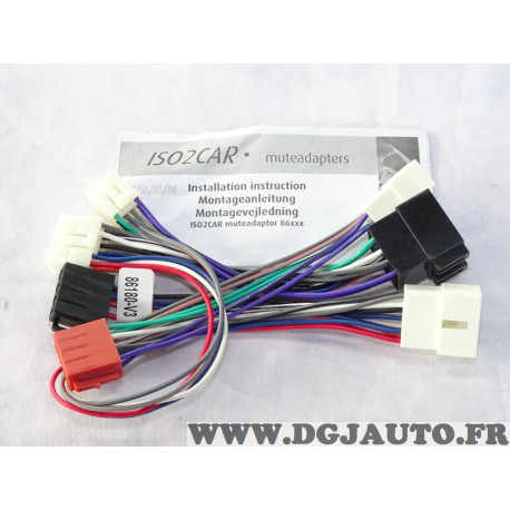 Cable faisceau branchement adaptateur kit mains libres Parrot PC000005AA Iso2car 