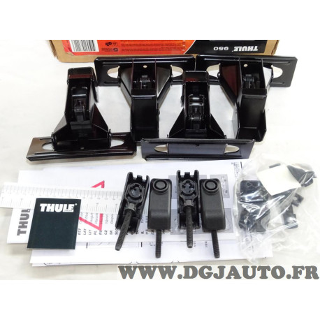 Kit pieds carrés fixation barre de toit thule N°950 pour voitures sans gouttieres 