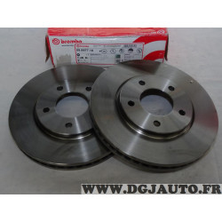 Paire disques de frein avant ventilé 281mm diametre Brembo 09897710 pour chrysler voyager grand voyager 4 IV partir de 2001