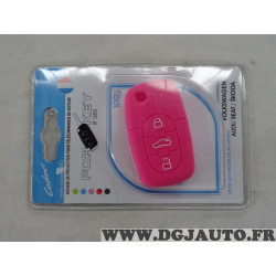 Coque silicone clé voiture rose - Norauto