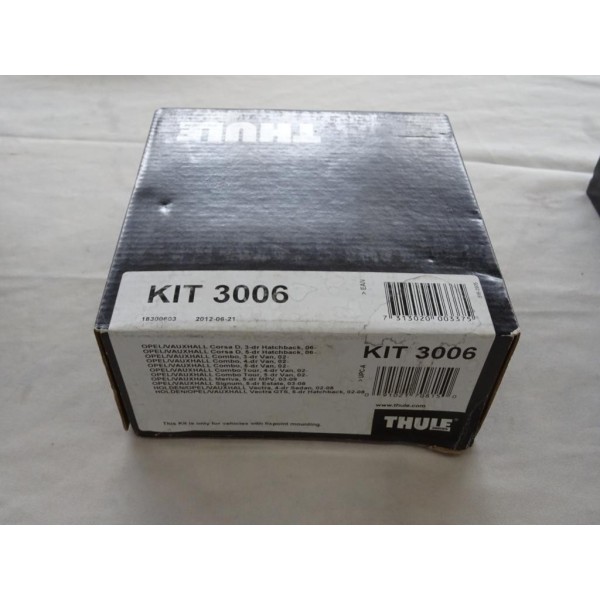 Kit pieds fixation barre de toit Thule 3006 KIT3006 pour opel corsa D partir de 2006 combo C partir de 2002 meriva A de 2003 à 2