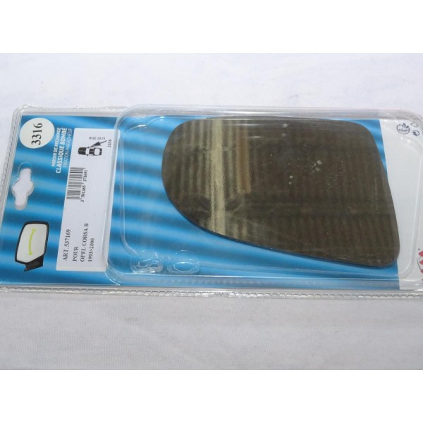 Vitre miroir glace retroviseur avant droit MAD N°3316 pour opel corsa B de 1993 à 2000 