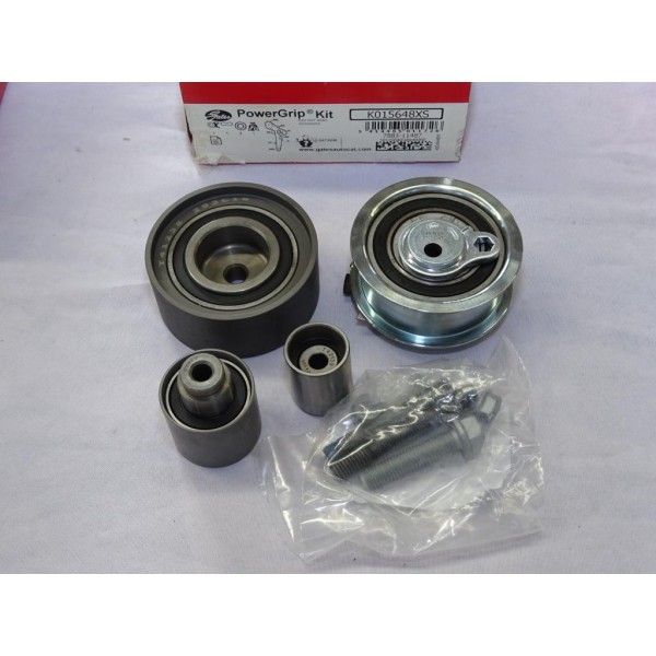 Lot galet tendeur + 3 enrouleurs courroie de distribution (non incluse) Gates K015648XS pour audi A3 A4 A6 seat altea leon 2 II 