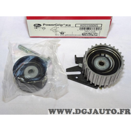 Jeu galets tendeur + enrouleur de courroie de distribution (non incluse) Gates K055500XS pour alfa romeo 145 146 147 156 fiat br