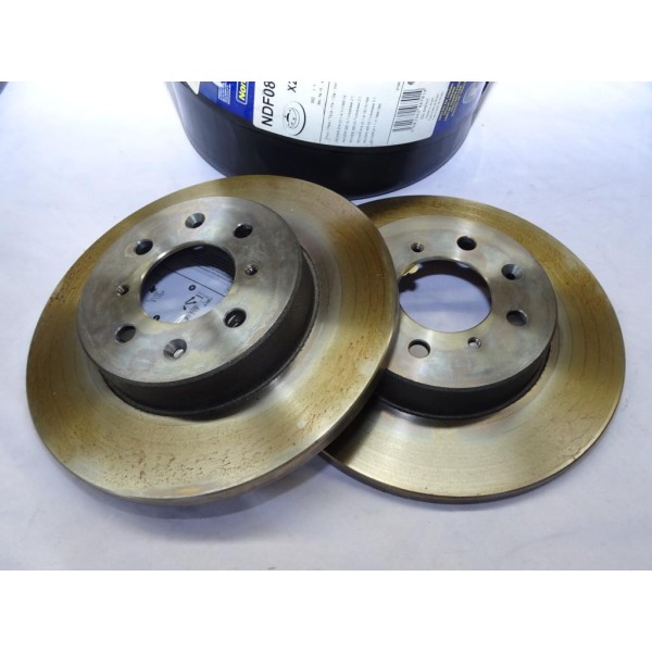 Paire disques de frein avant 262mm diametre plein Norauto NDF0841 pour MG ZR rover 214 216 220 25 414 420 45 streetwise 