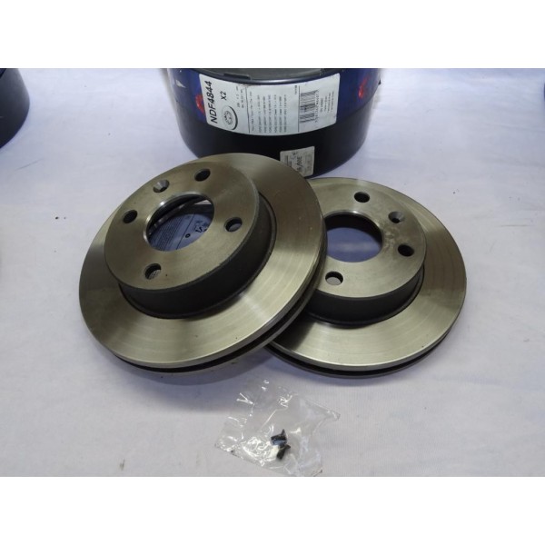 Paire disques de frein avant 239mm diametre ventilé Norauto NDF4844 pour ford escort 3 4 III IV orion 1 de 1986 à 1990 