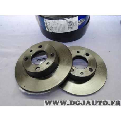 Paire disques de frein avant 227mm diametre plein Norauto NDF5812 pour fiat 127 128 131 850 900 argenta ritmo regata panda 1 uno