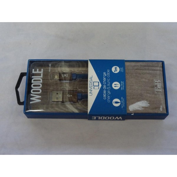 Cable chargeur charge USB micro USB pour telephone tablette 1M 1mètre TNB CBMUSBWD1 