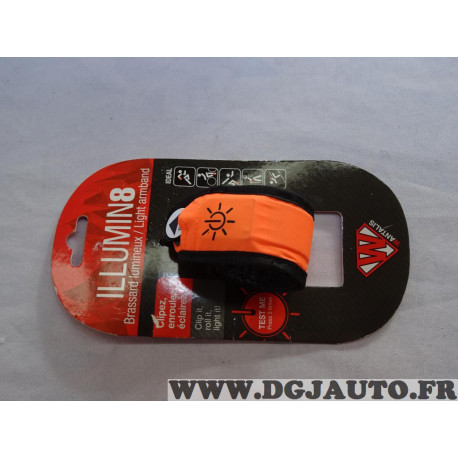 Brassard LED Lumineux Illumim8 WANTALIS Orange - Auto5