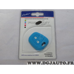 Coque clé télécommande bleu 2 boutons Cadox 790003B S-PSA20S pour citroen peugeot