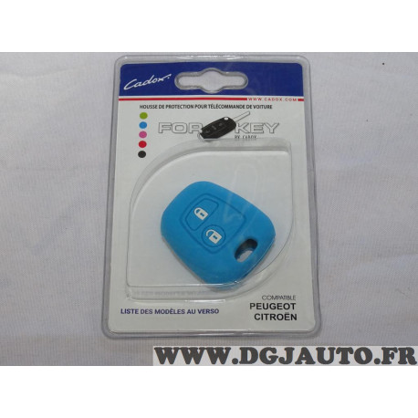 Coque clé télécommande bleu 2 boutons Cadox 790003B S-PSA20S pour citroen peugeot 
