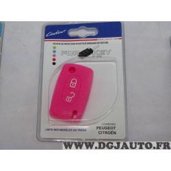 Housse étui rose coque clé télécommande 2 boutons Cadox 790002F S-PSA207S pour peugeot 107 1007 partner citroen C1 C2 C3 C4 C5 C