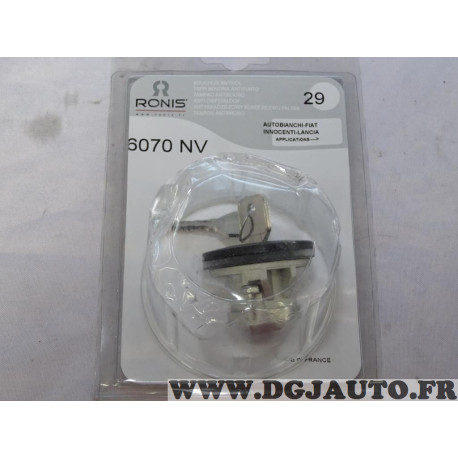 Bouchon reservoir carburant avec système verrouillage Ronis N°29 6070NV pour fiat croma cinquecento panda 1 uno innocenti elba l