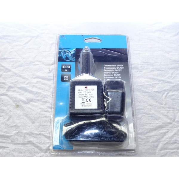 Convertisseur de courant 24/12V 24V 12V 24W 2A NGTS 376808 sur prise allume cigare 
