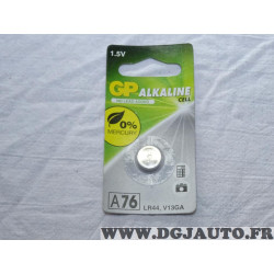 Pile GP batteries cell LR44 DLU04/2022 (sans reclamation) A76 V13GA 1.5V 