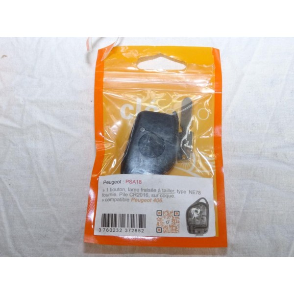Coque clé télécommande 1 bouton avec lame à tailler Clé auto PSA18 pour peugeot 406 