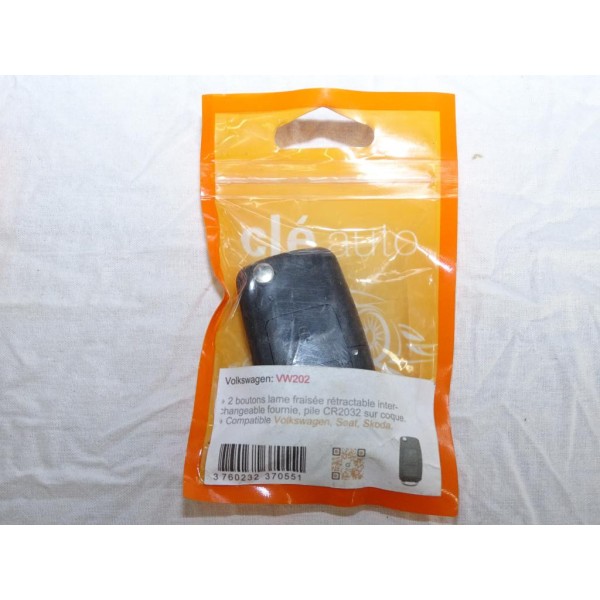 Coque clé télécommande 2 boutons avec lame à tailler Clé auto VW202 pour seat alhambra altea exeo ibiza leon mii toledo skoda ci