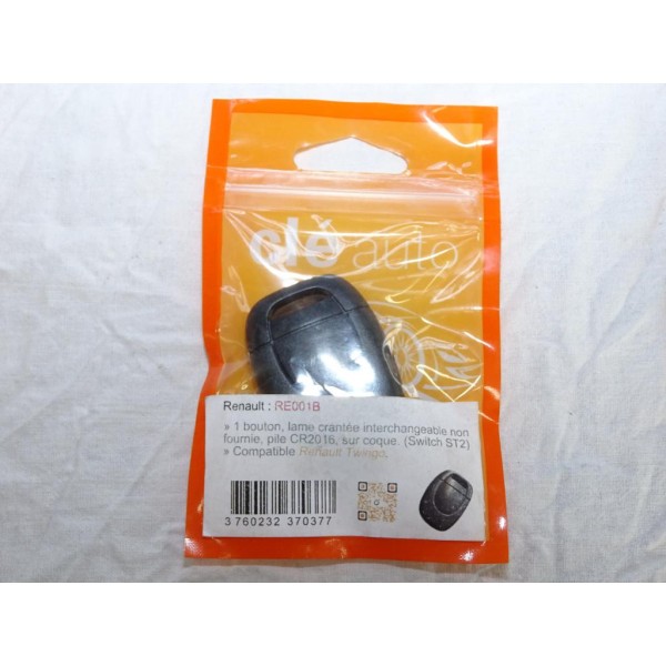 Coque clé télécommande 1 bouton (lame à tailler non incluse) Clé auto RE001B pour renault twingo 1 