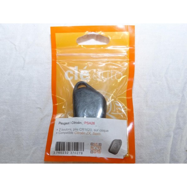 Coque clé télécommande 2 boutons (lame à tailler non incluse) Clé auto PSA26 pour citroen saxo ZX 