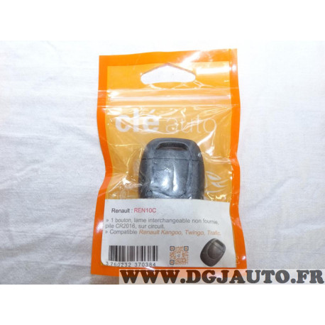 Coque clé télécommande 1 bouton (lame à tailler non incluse) Clé auto REN10C pourr renault kangoo twingo trafic 