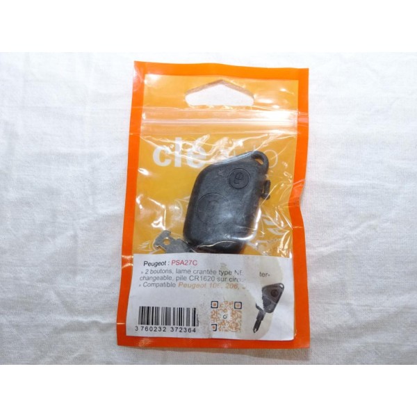 Clé vierge à tailler télécommande 2 boutons Cle auto PSA27C pour peugeot 106 206 
