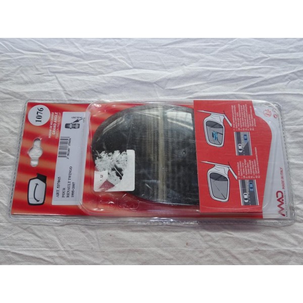 Vitre miroir glace retroviseur avant droite grand angle MAD N°1076 537065 pour renault twingo 1 partir de 1995 