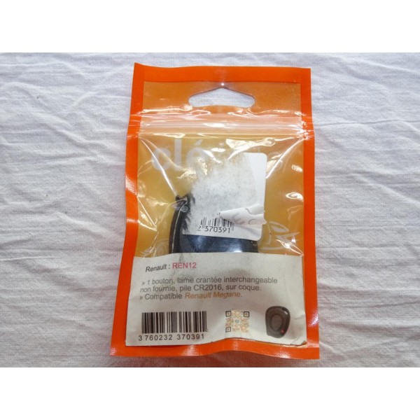 Coque clé télécommande 1 bouton (lame à tailler non fournie) Clé auto REN12 pour renault megane 