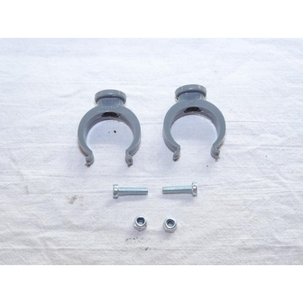 Blister 2 clips fixation plaque immatricuation sur porte velo Mottez A100B 