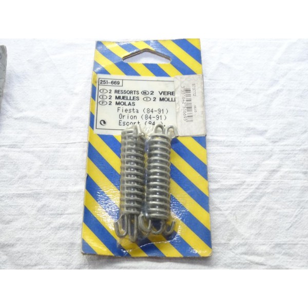 Blister 2 ressorts fixation tuyau echappement Bosal 251669 pour ford escort 3 4 III IV fiesta 3 III orion 1 2 I II lancia delta 