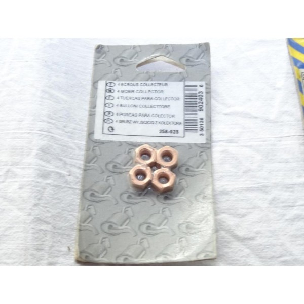 Blister 4 ecrous M8 fixation tuyau echappement Bosal 258028 pour pour divers véhicules fiat alfa romeo lancia citroen peugeot me