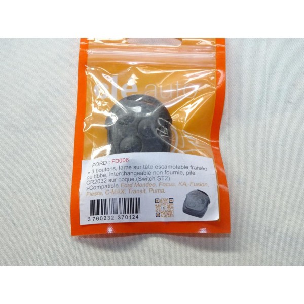 Coque clé télécommande 3 boutons (sans lame à tailler) Clé auto FD006 pour ford mondeo focus ka fusion fiesta C-max cmax transit