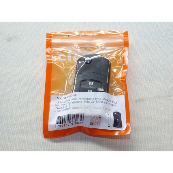 Coque clé télécommande 2 boutons avec lame à tailler Clé auto MZ003 pour mazda CX7 CX9 demio 