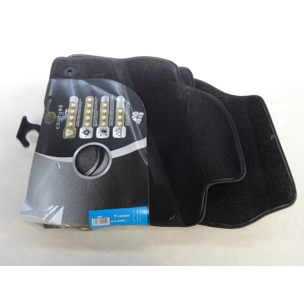Jeu 4 tapis de sol avant + arriere sur mesure Couture 91197 pour volkswagen T-cross partir de 04/2019 
