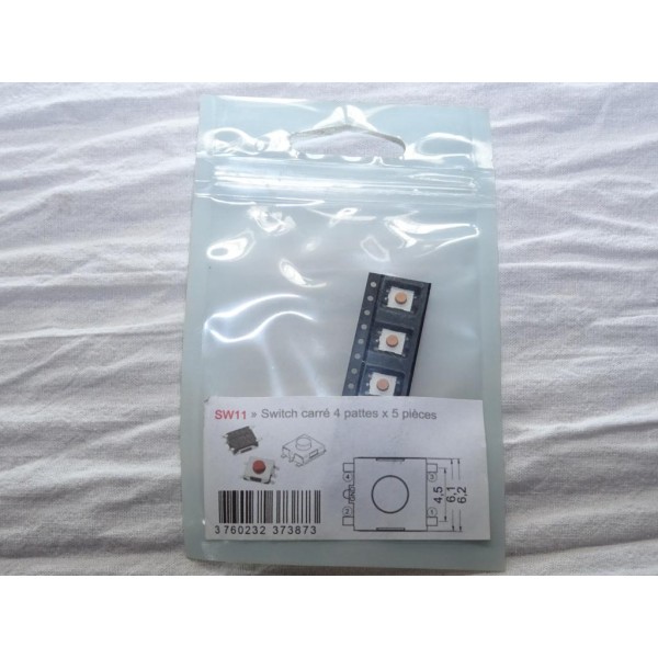 5 Switchs carré 4 pattes bouton poussoir télécommande clé Clé auto SW11 