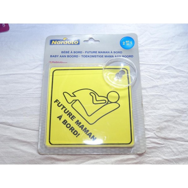 Panneau avertissement réversible information Norauto 677310 Future maman à bord bébé à bord 2 en 1 