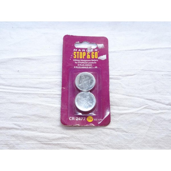 Blister 2 piles ronde bouton CR2477 3V 500mAh lithium manganese Difab SG07590 mardier 