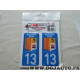 Jeu 2 embouts plaque immatriculation autocollant sticker resine 13 PACA region sud Luximmat A13PA1B0 